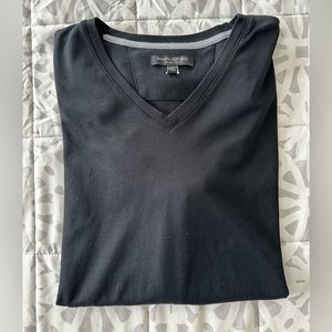 Men's Banana Republic LUXURY-TOUCH V-NECK T-SHIRT XXL-Black